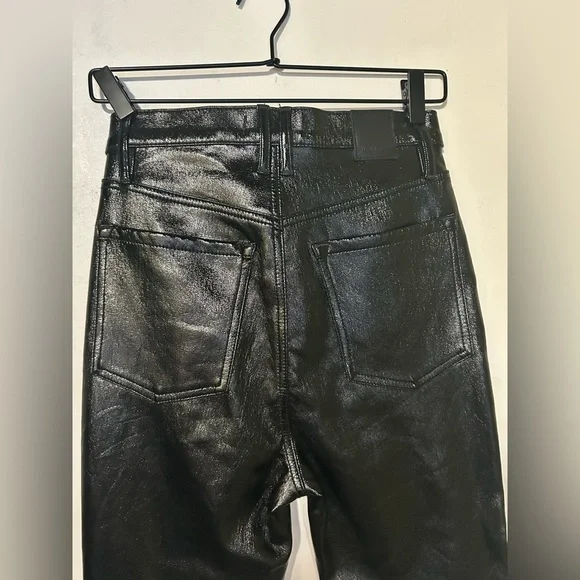 We the Free Phoenix Coated Skinny Jeans in Liquid Black SZ 25 - Picture 7 of 11